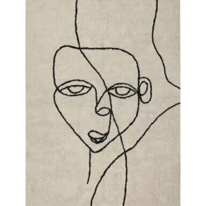 Cotton Area Rug 140 x 200 cm Beige and Negro NURU
