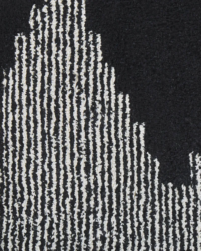Cotton Area Rug 140 x 200 cm Black and White BATHINDA