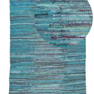 Cotton Area Rug 140 x 200 cm Blue MERSIN