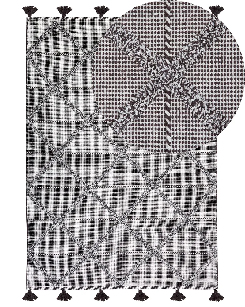 Cotton Area Rug 140 x 200 cm Brown TUZLA