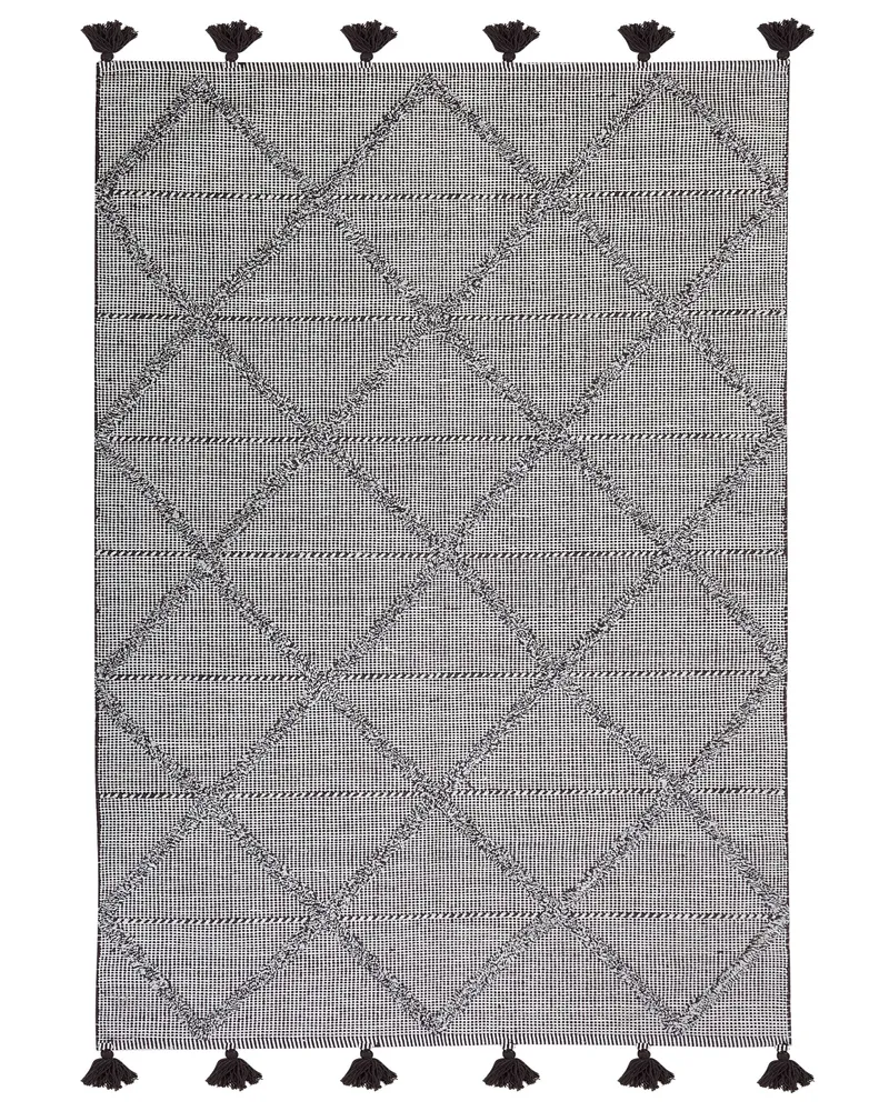 Cotton Area Rug 140 x 200 cm Brown TUZLA