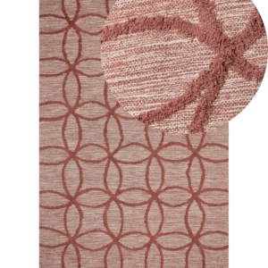 Cotton Area Rug 140 x 200 cm Red KIRSEHIR