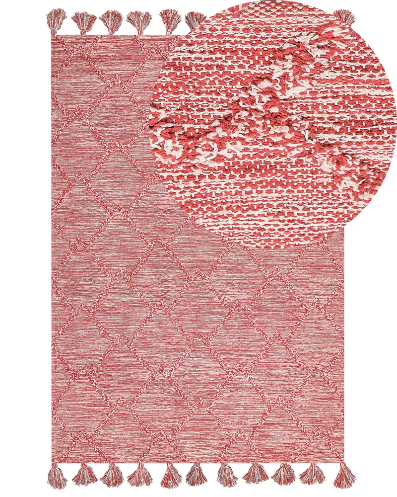 Cotton Area Rug 160 x 230 cm Vinho NIGDE