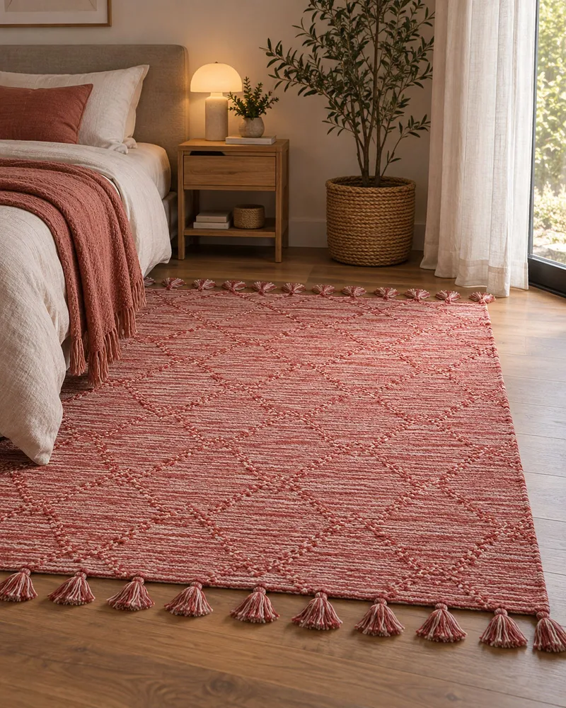 Cotton Area Rug 160 x 230 cm Vinho NIGDE
