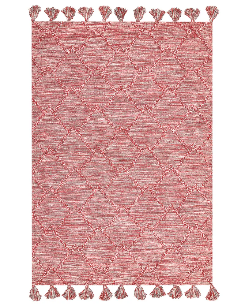 Cotton Area Rug 160 x 230 cm Vinho NIGDE