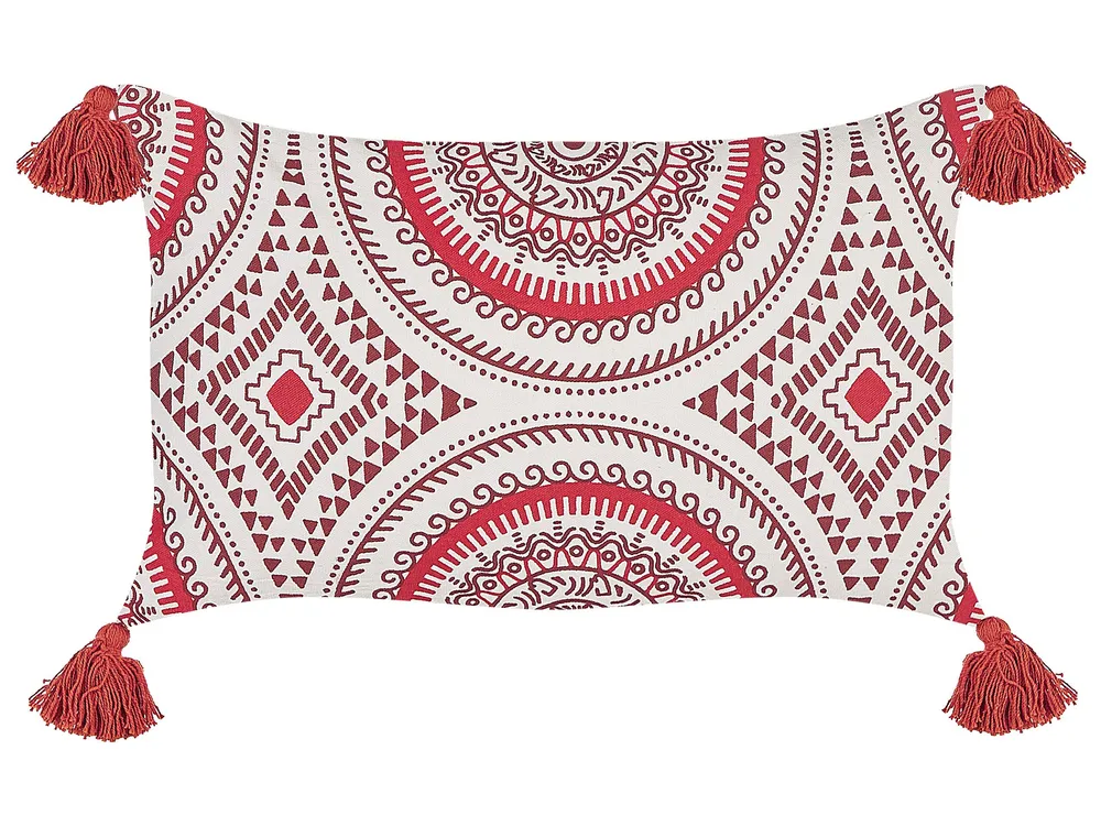 Cotton Cushion Oriental Pattern 30 x 50 cm Red and Alvo ANTHEMIS