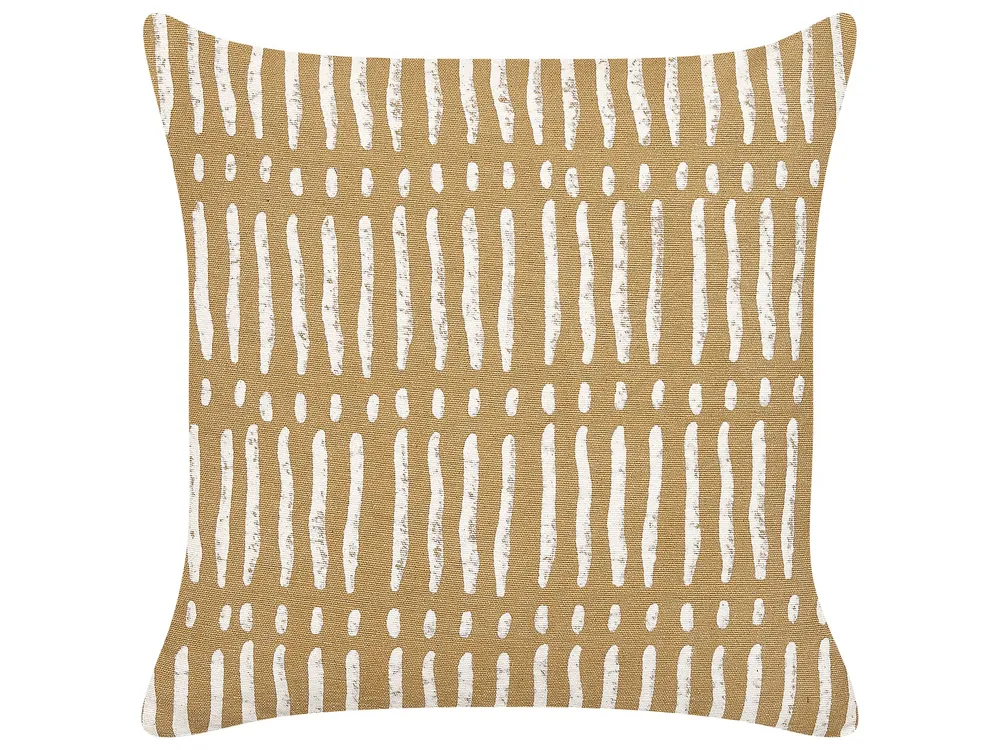Cotton Cushion Striped 45 x 45 cm Beige and Branco SALIX