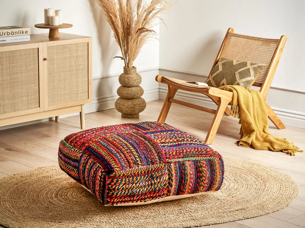 Cotton Floor Cushion 70 x 70 x 20 cm Multicolour MEKHTAR