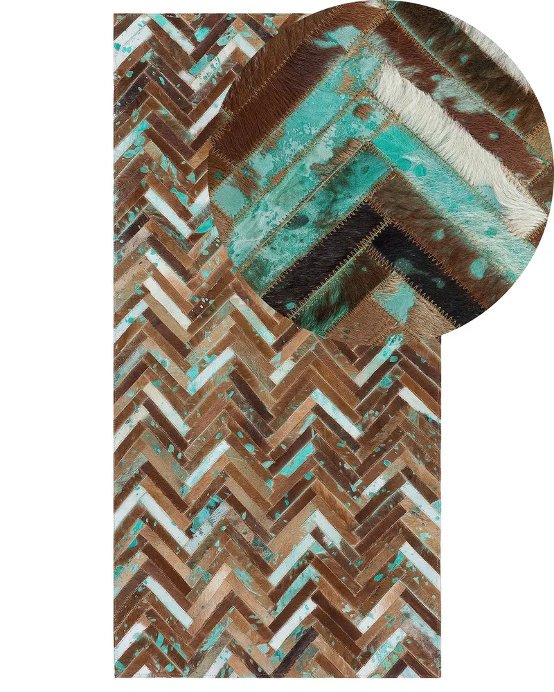 Cowhide Area Rug 80 x 150 cm Multicolour AMASYA