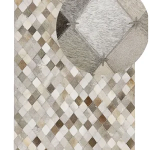 Cowhide Area Rug Grey and Café 140 x 200 cm BANAZ