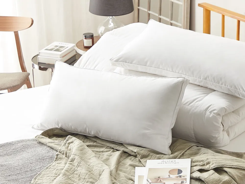 Duck Feathers and Down Bed High Profile Pillow 40 x 80 cm FELDBERG