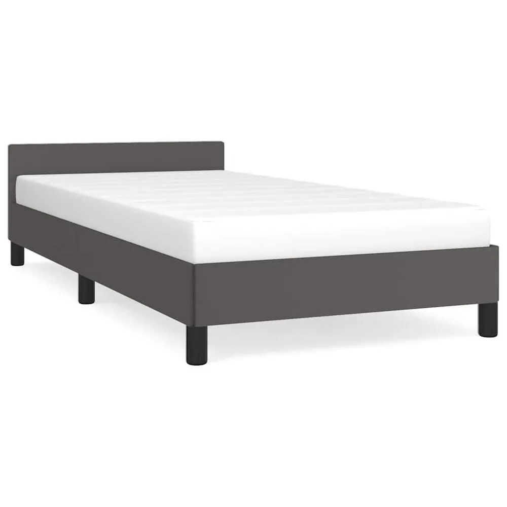 Estrutura cama com cabeceira sem colchão 90x200 cm cinzento para Festas do Pijama