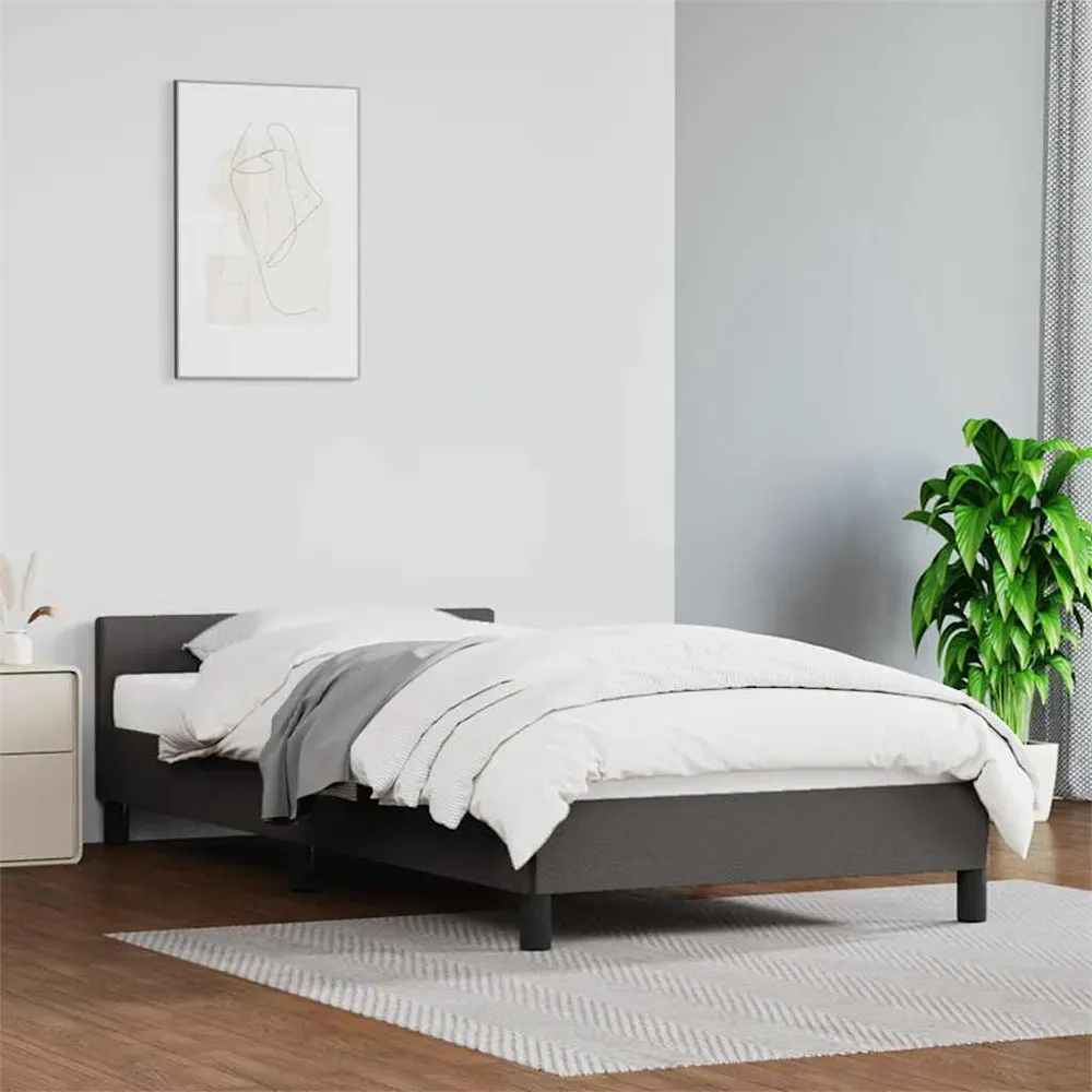 Estrutura cama com cabeceira sem colchão 90x200 cm cinzento para Festas do Pijama