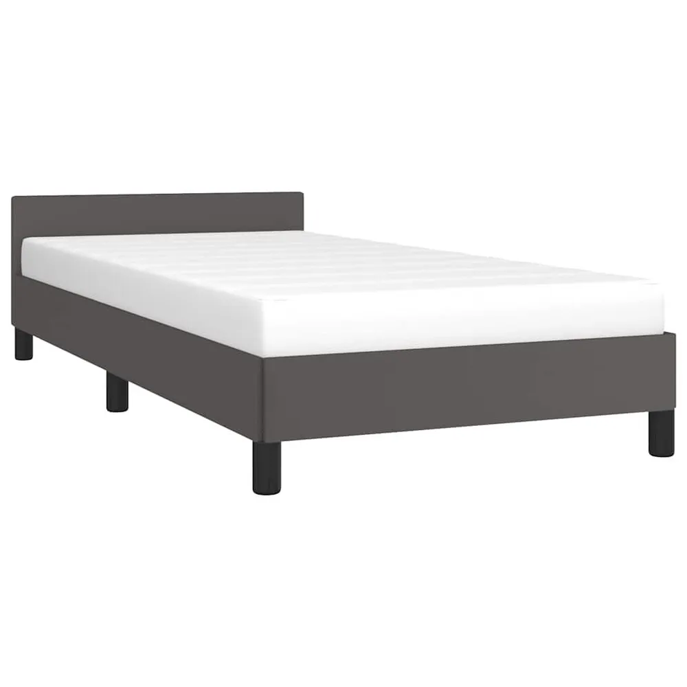 Estrutura cama com cabeceira sem colchão 90x200 cm cinzento para Festas do Pijama