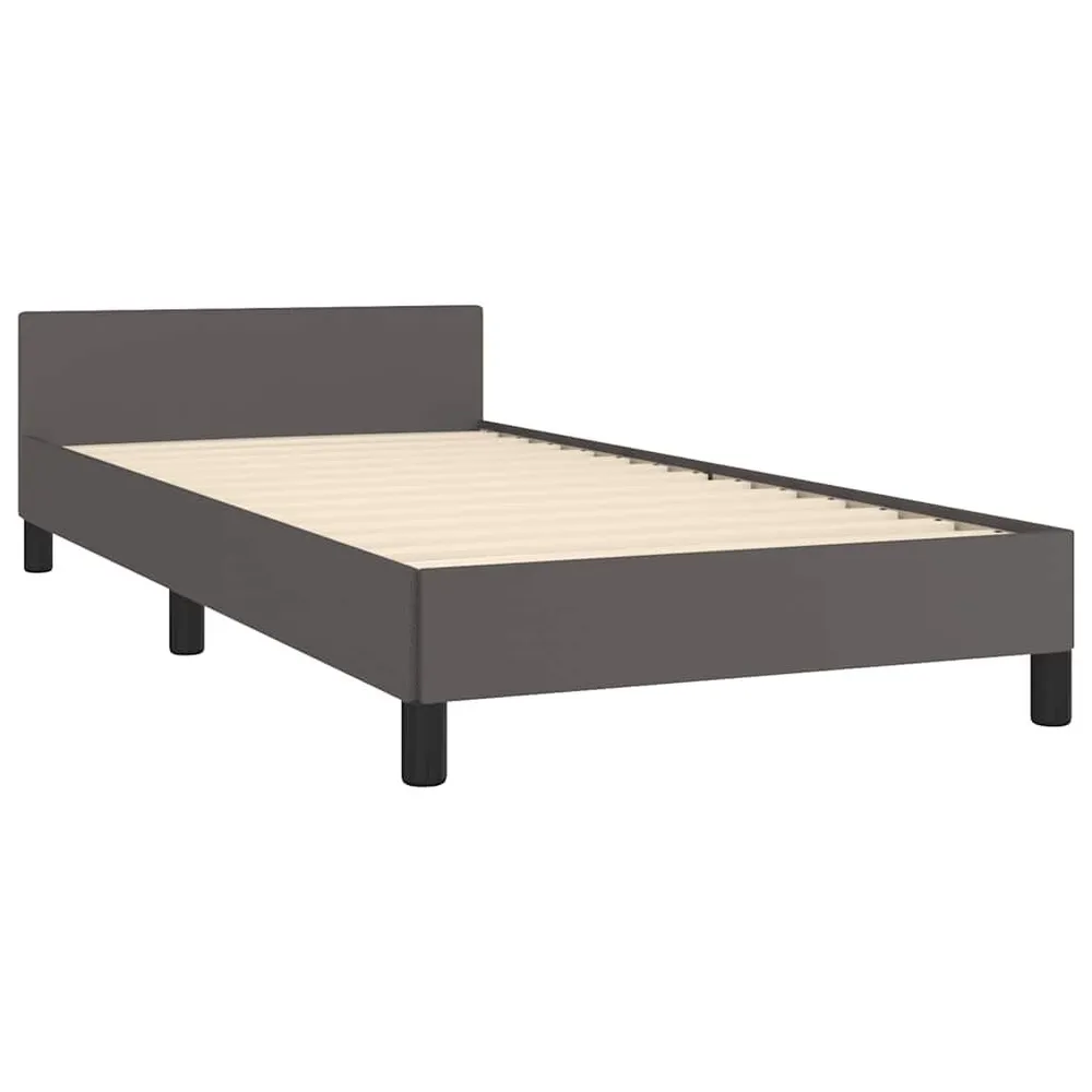 Estrutura cama com cabeceira sem colchão 90x200 cm cinzento para Festas do Pijama