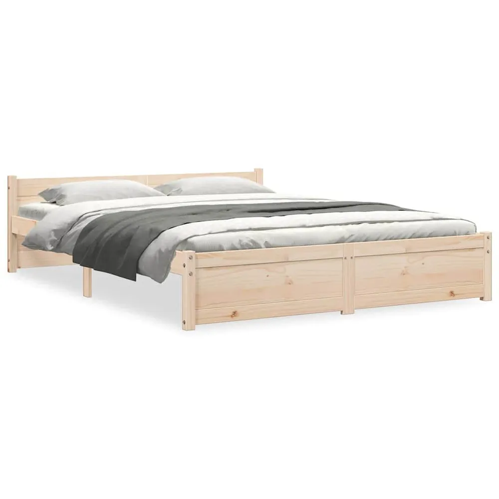 Estrutura de cama sem colchão 140x200 cm madeira maciç para Adultos até 120kg