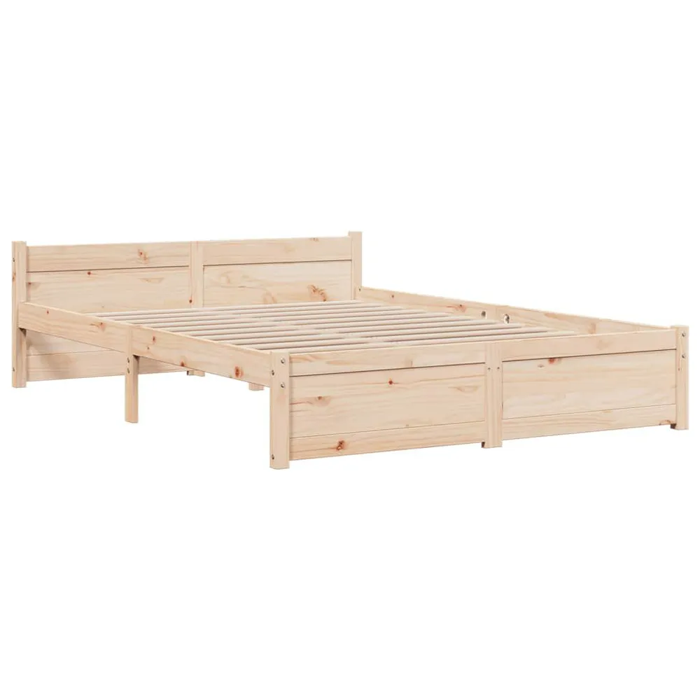 Estrutura de cama sem colchão 140x200 cm madeira maciç para Adultos até 120kg