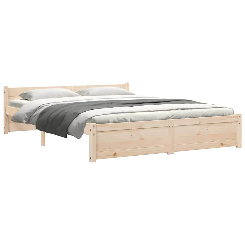 Estrutura de cama sem colchão 140x200 cm madeira maciç para Adultos até 120kg