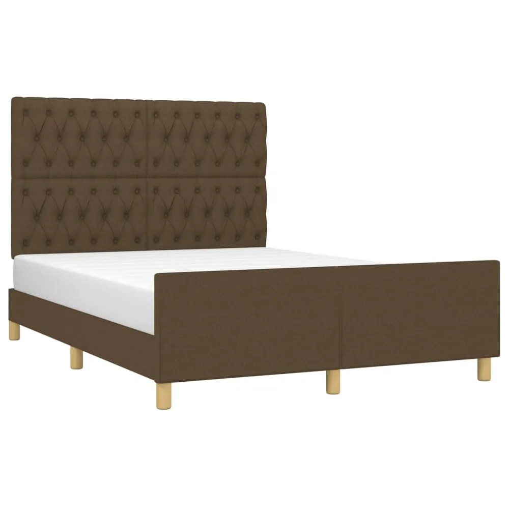 Estrutura de cama sem colchão 140x200 cm tecido castanho-escuro Altura 20 cm