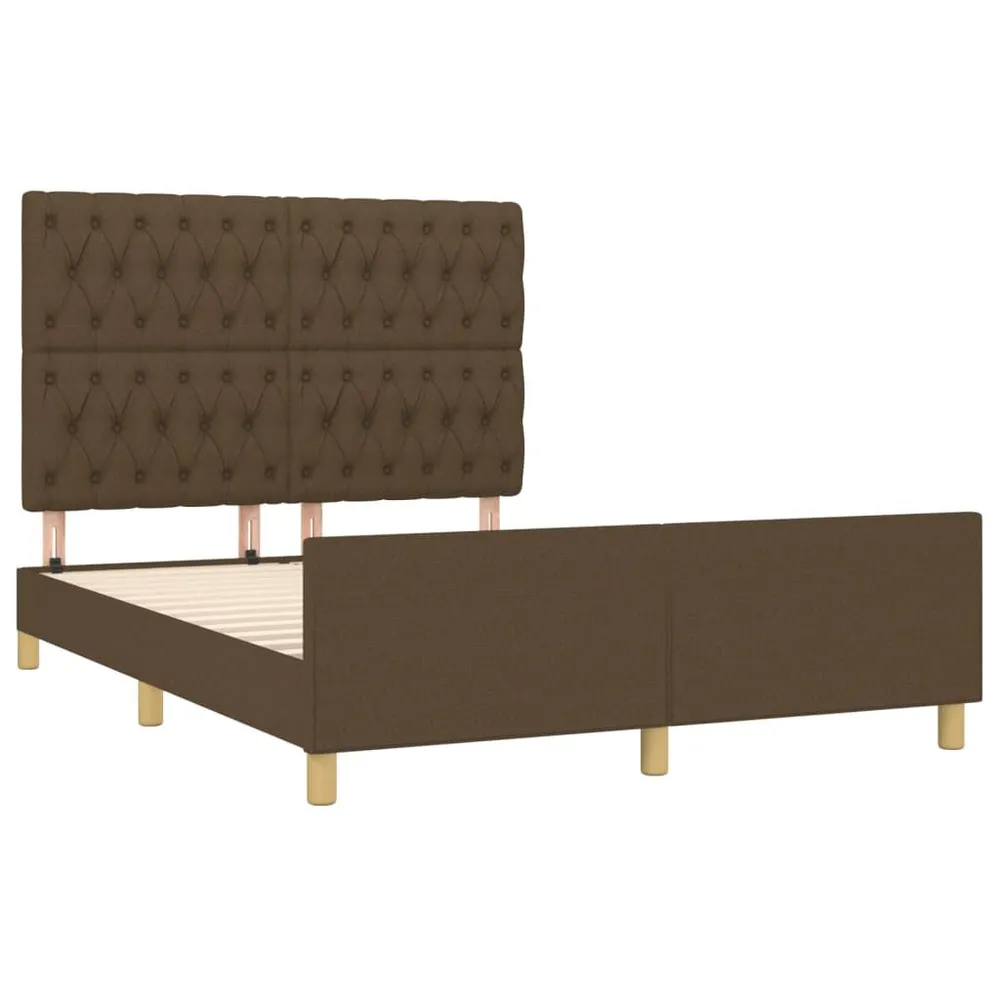 Estrutura de cama sem colchão 140x200 cm tecido castanho-escuro Altura 20 cm