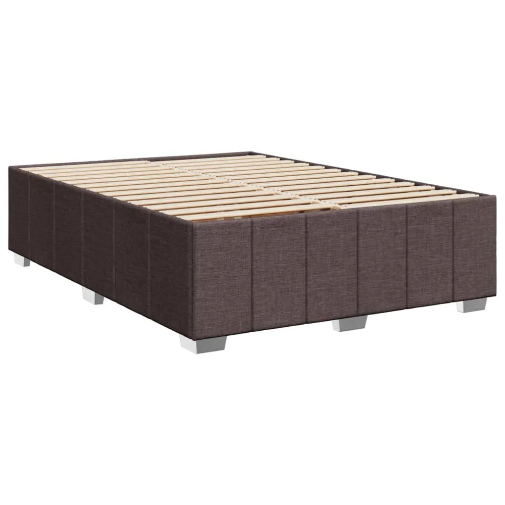 Estrutura de cama sem colchão 140x200 cm tecido castanho-escuro para Festas do Pijama
