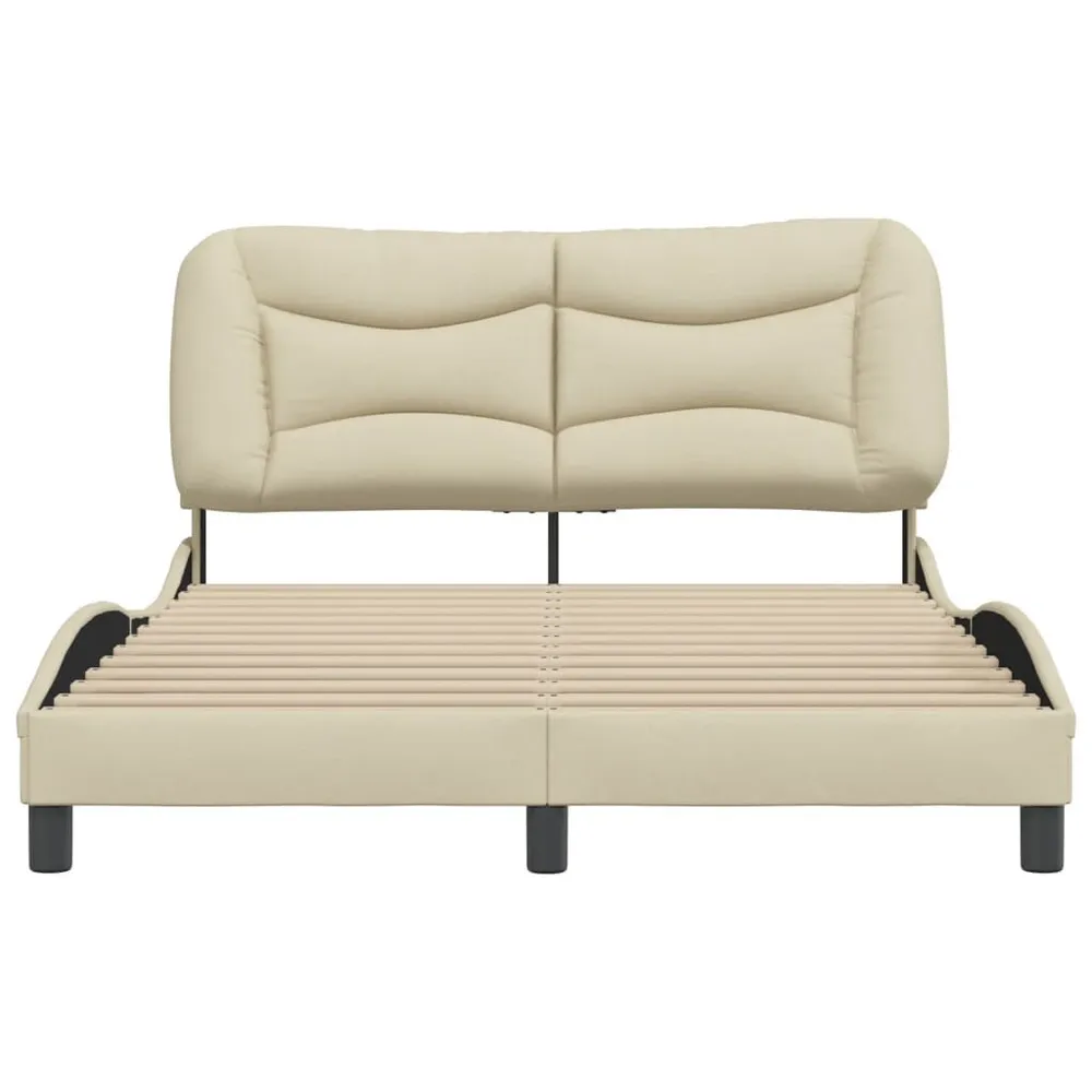 Estrutura de cama sem colchão 140x200 cm tecido cor creme para Uso Doméstico e Camping