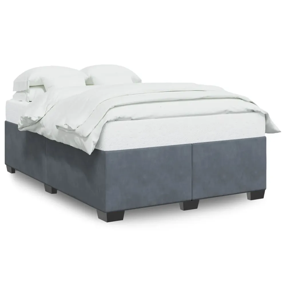 Estrutura de cama sem colchão 140x200 cm veludo cinzento-escuro | Inflação Rápida |