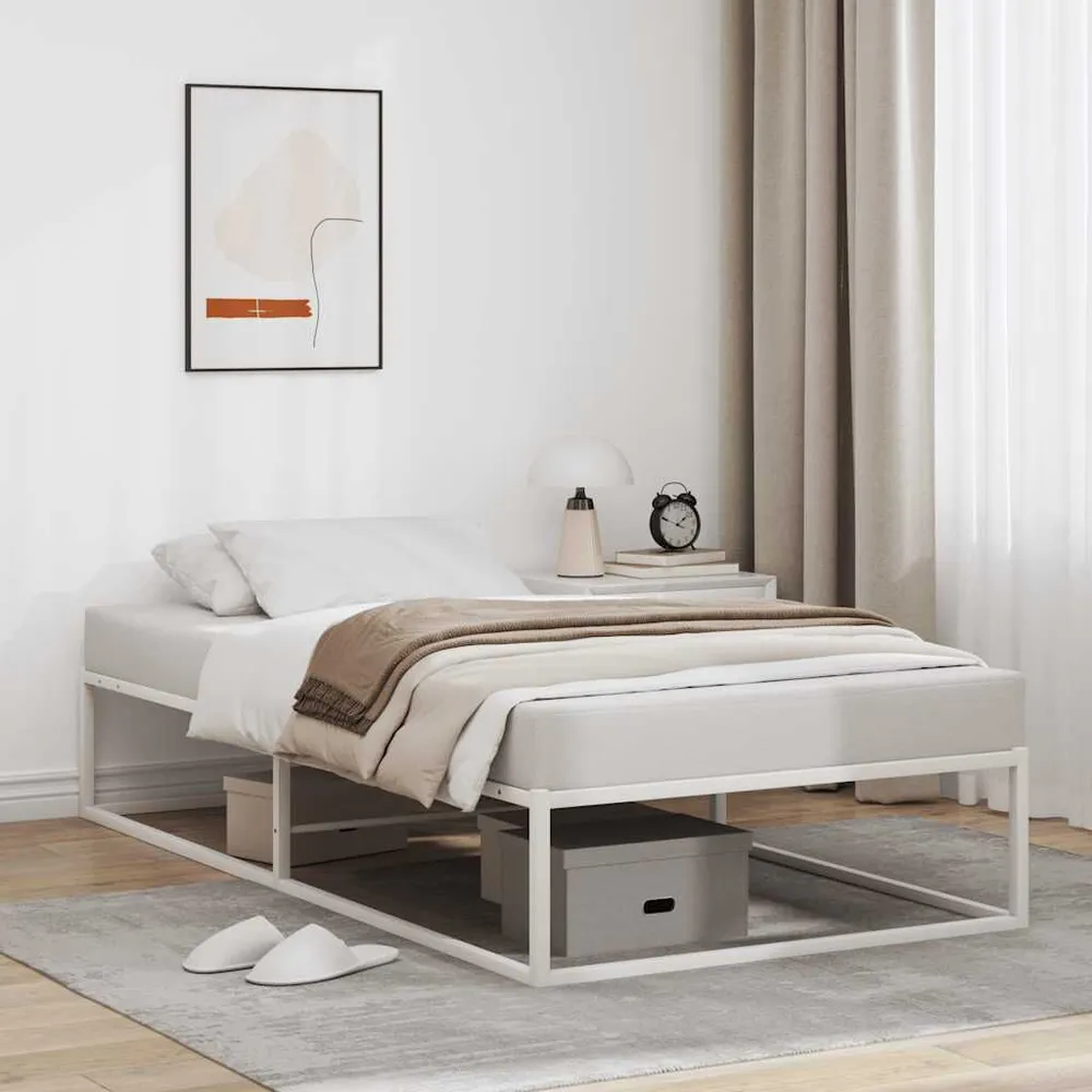 Estrutura de cama sem colchão branco 90x200 cm metálico para Festas do Pijama