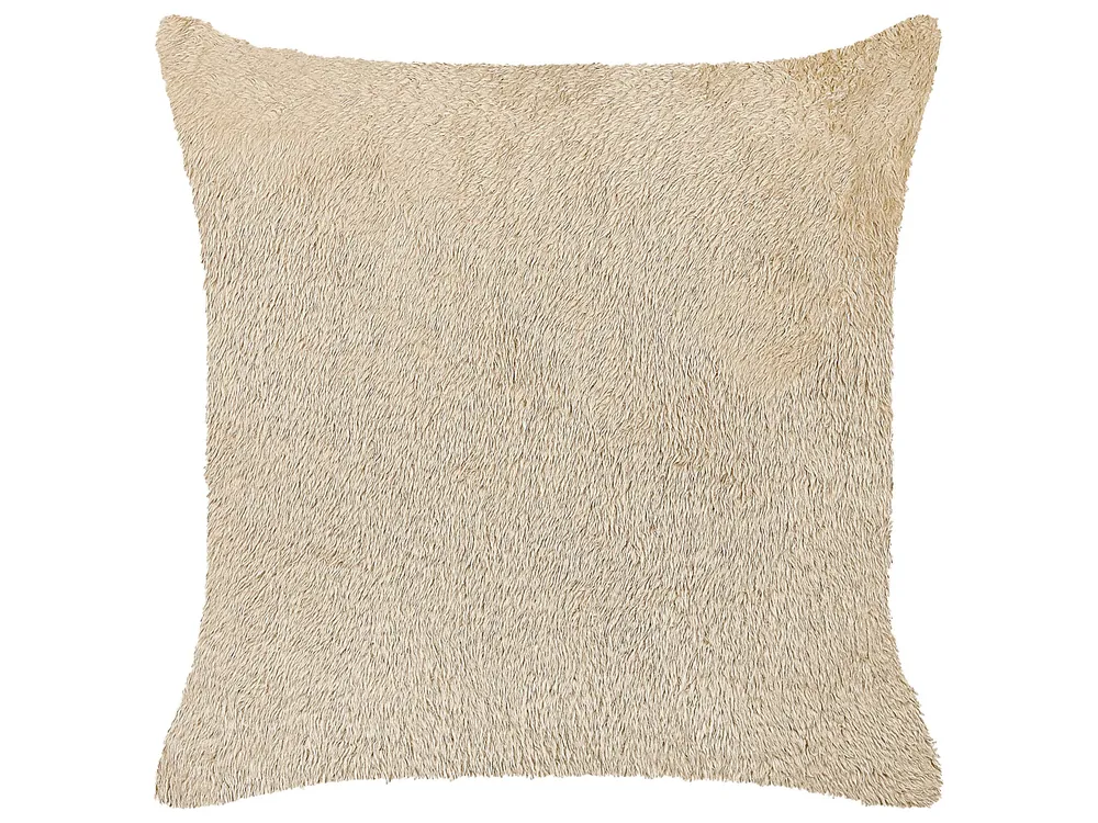 Faux Fur Cushion 45 x 45 cm Bege claro PILEA