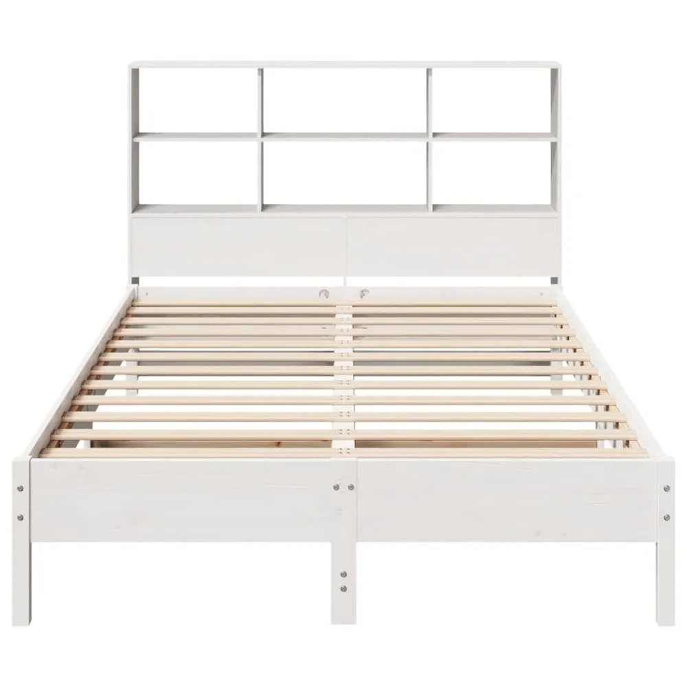 Premium Impermeável Cama com estante sem colchão 140x190 cm pinho maciço branco