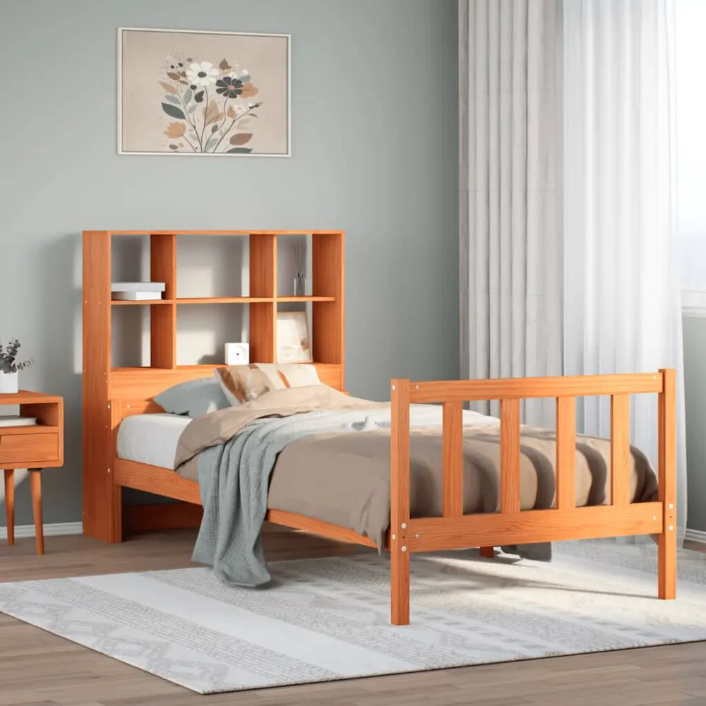 Premium Impermeável Cama com estante sem colchão 90x190 cm madeira maciç