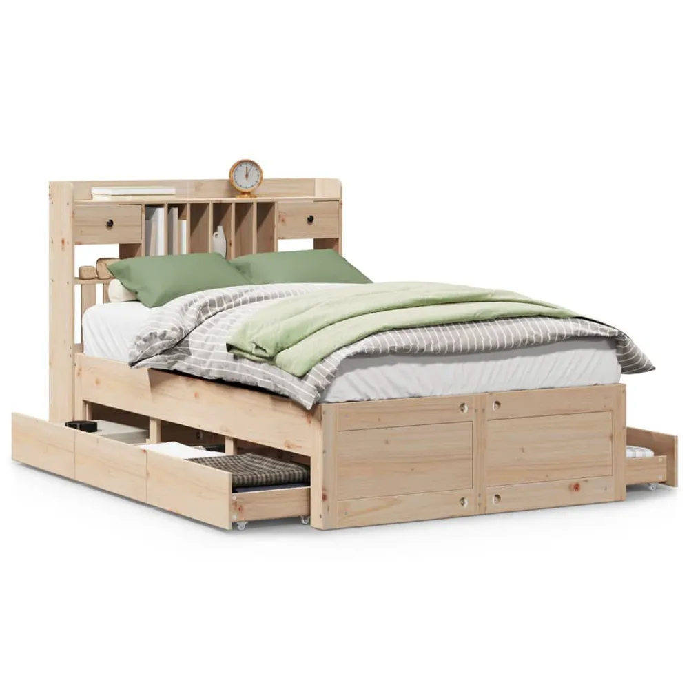 Premium Impermeável Cama com estante sem colchão 135x190 cm pinho maciço