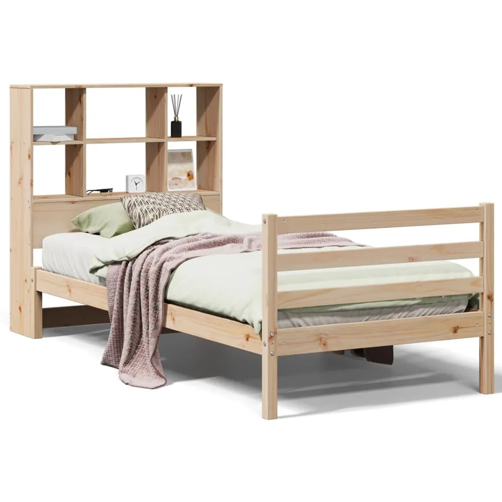 Premium Impermeável Cama com estante sem colchão 75x190 cm pinho maciço