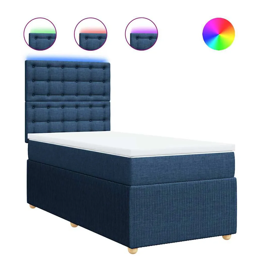 Premium Impermeável Cama com molasemcolchão 90x190 cm tecido azul