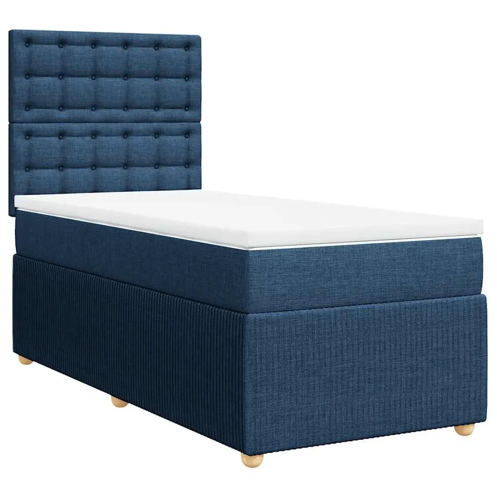 Premium Impermeável Cama com molasemcolchão 90x190 cm tecido azul
