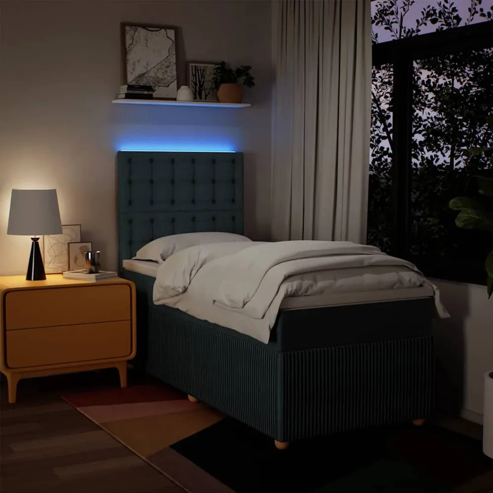 Premium Impermeável Cama com molasemcolchão 90x190 cm tecido azul