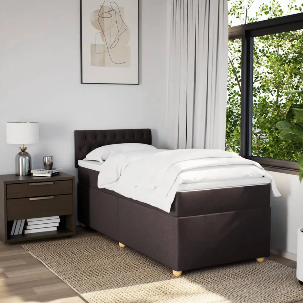 Premium Impermeável Cama com molasemcolchão 90x200 cm tecido castanho-escuro