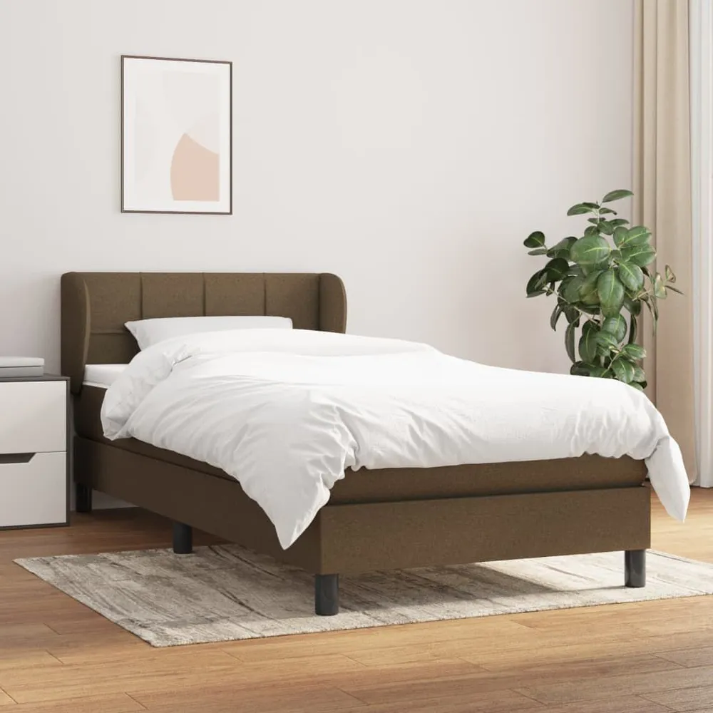 Premium Impermeável Cama com molasemcolchão 90x200 cm tecido castanho-escuro