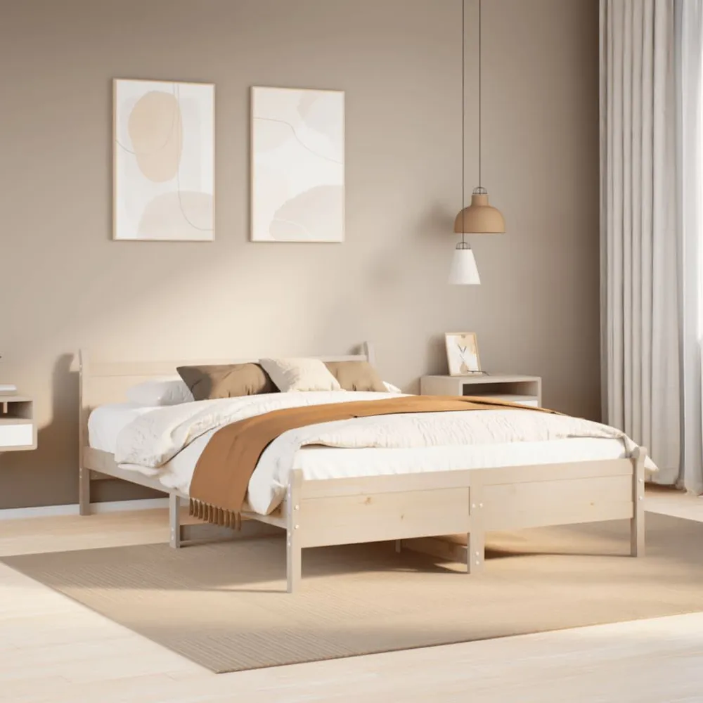 Premium Impermeável Cama sem colchão 140x190 cm madeira de pinho maciç