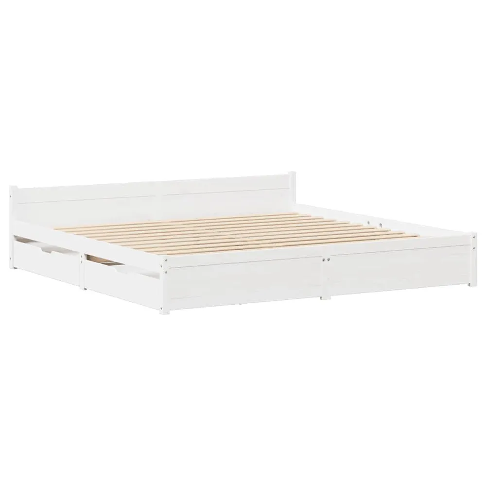Premium Impermeável Cama sem colchão 140x190 cm madeira de pinho maciç branco