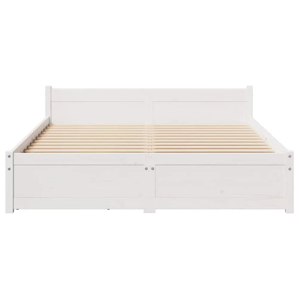 Premium Impermeável Cama sem colchão 140x190 cm madeira de pinho maciç branco