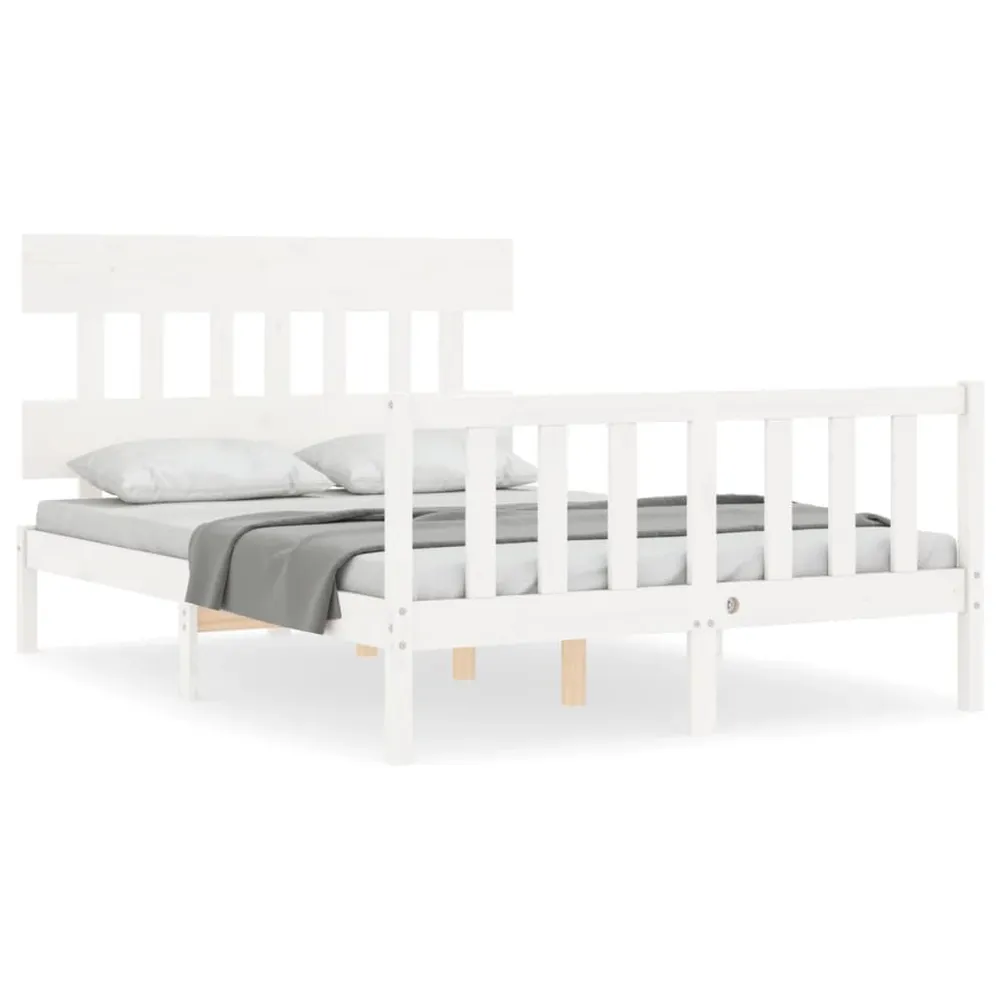 Premium Impermeável Cama sem colchão 140x190 cm madeira de pinho maciç branco