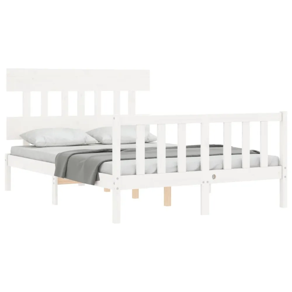 Premium Impermeável Cama sem colchão 140x190 cm madeira de pinho maciç branco