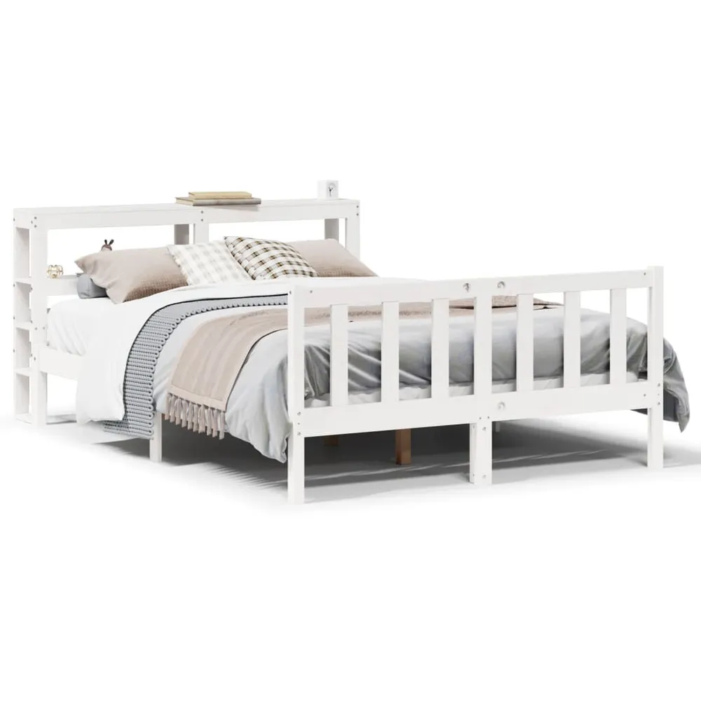Premium Impermeável Cama sem colchão 140x190 cm madeira de pinho maciç branco