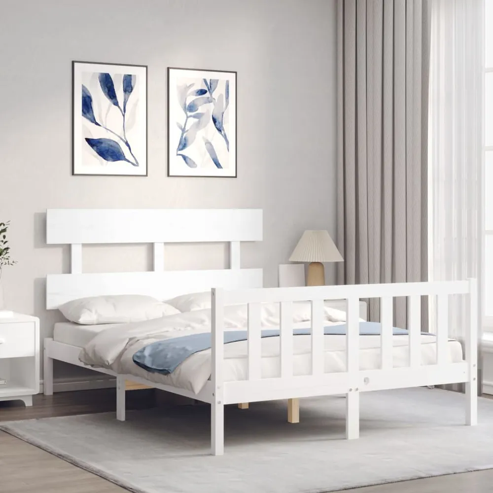 Premium Impermeável Cama sem colchão 140x200 cm madeira de pinho maciç branco