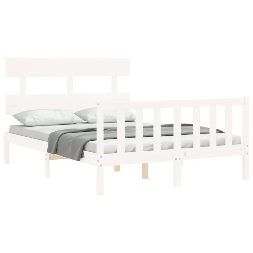 Premium Impermeável Cama sem colchão 140x200 cm madeira de pinho maciç branco