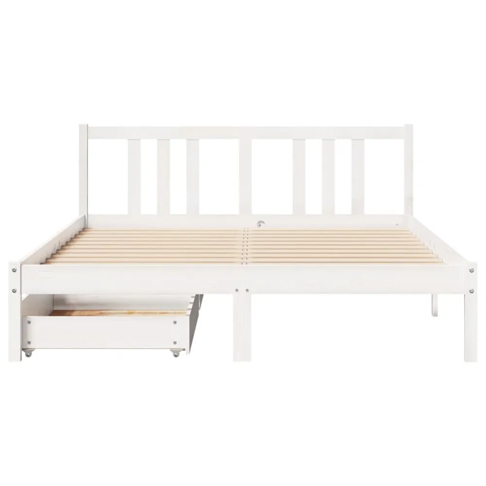 Premium Impermeável Cama sem colchão 140x200 cm madeira de pinho maciç branco