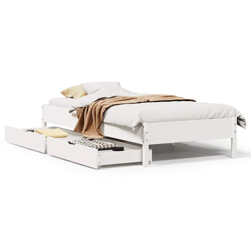 Premium Impermeável Cama sem colchão 90x190 cm madeira de pinho maciç branco