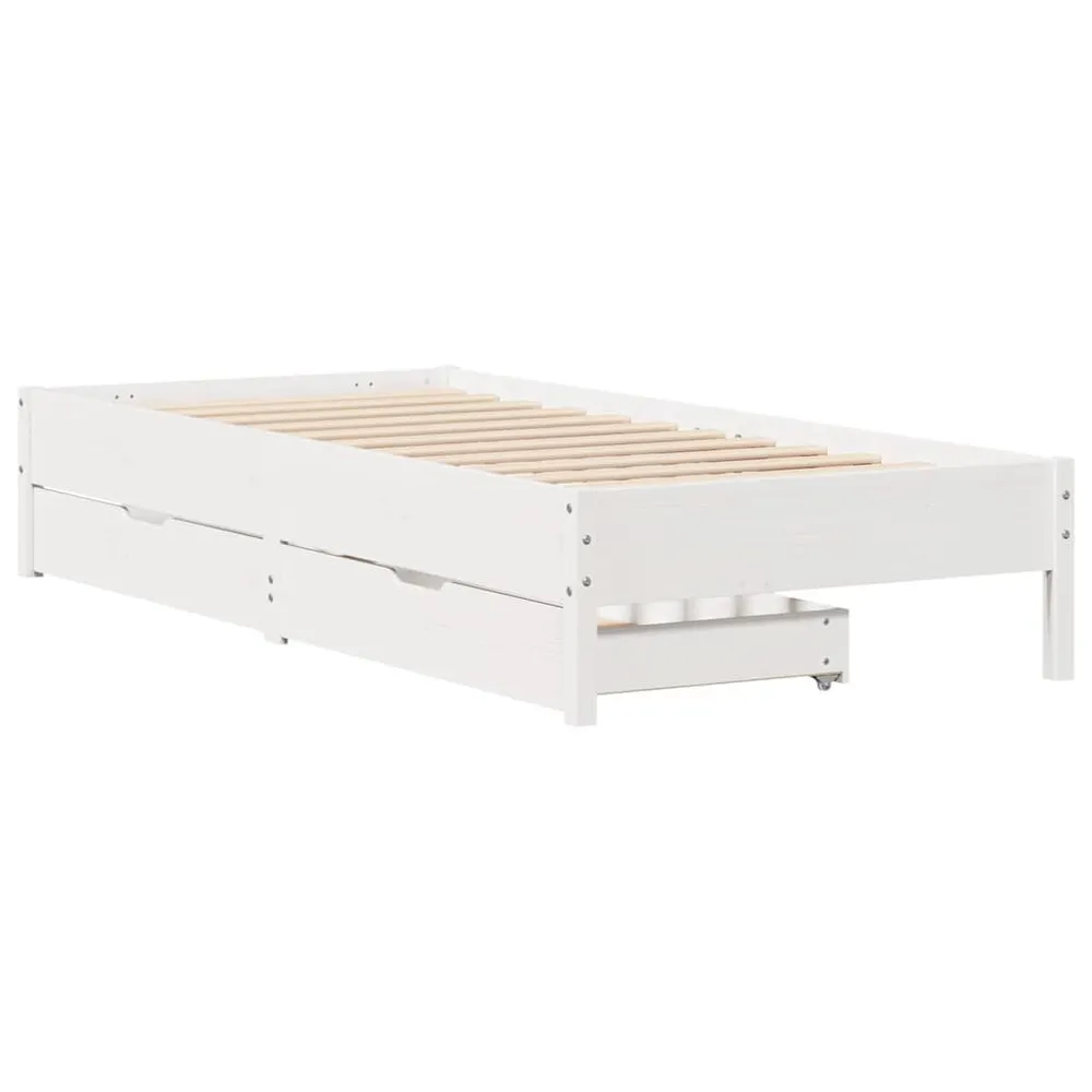 Premium Impermeável Cama sem colchão 90x190 cm madeira de pinho maciç branco