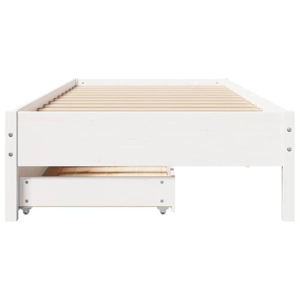 Premium Impermeável Cama sem colchão 90x190 cm madeira de pinho maciç branco